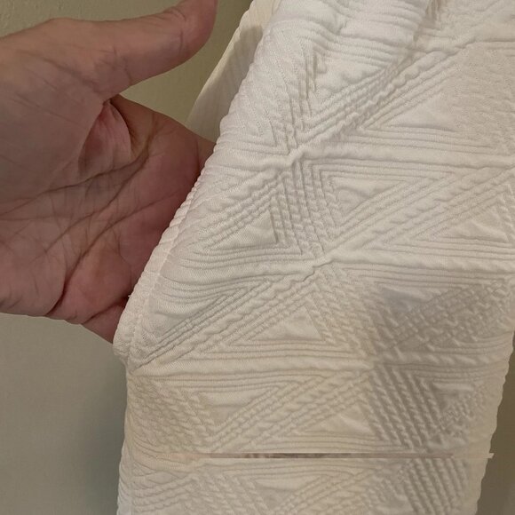 FREE PEOPLE White Square Neckline Tie Back Puff Sleeve "Violet" Minidress Sz L - Picture 13 of 13